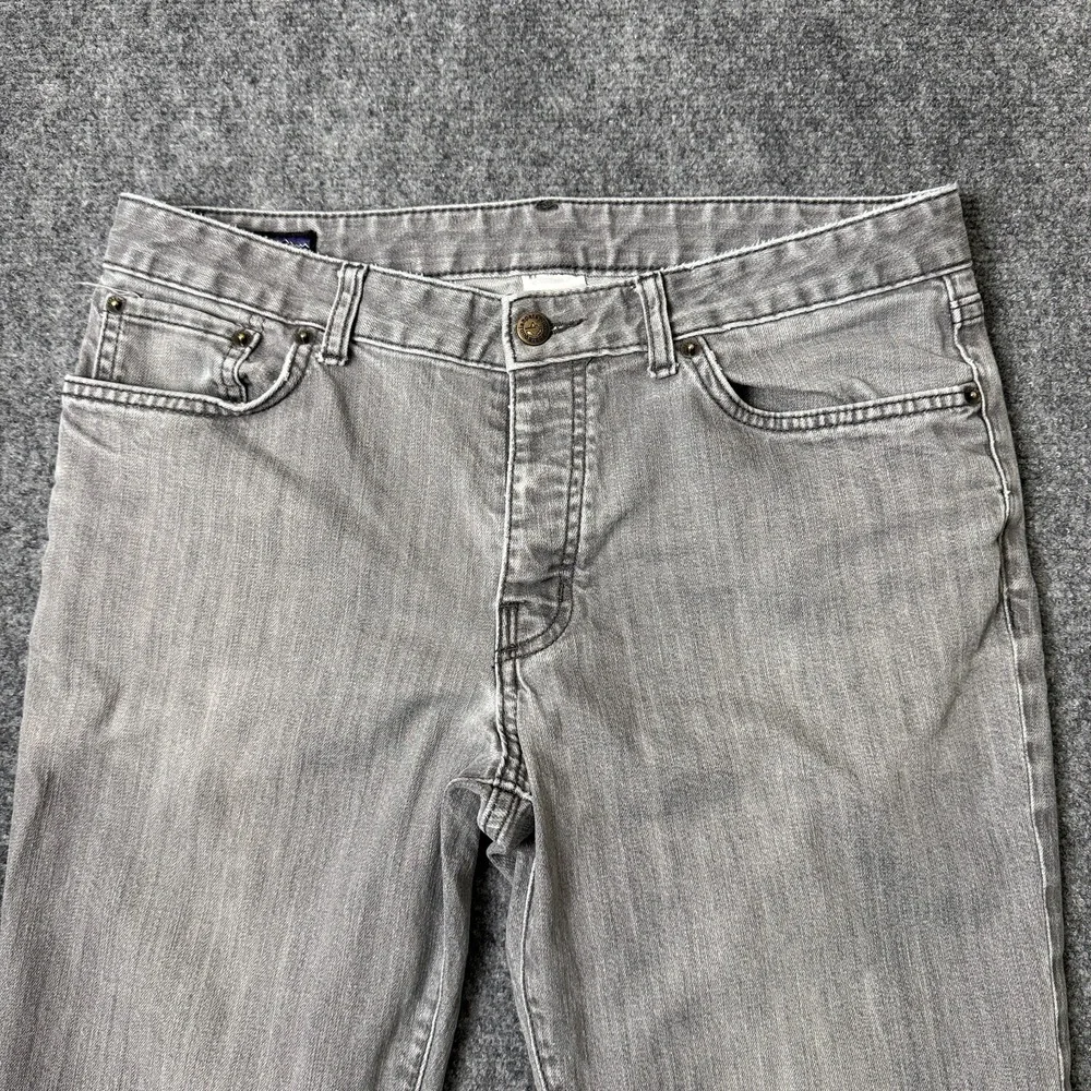 Patagonia Straight‎ Leg Jeans Mens 34x27 Button Fly Gray Organic Cotton Denim